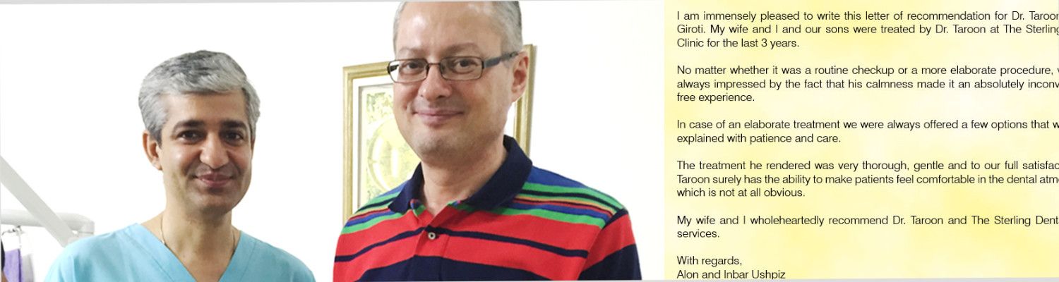 A thank you letter and picture of Dr. giroti and Mr. Alon ushpiz Ambassador of israel.